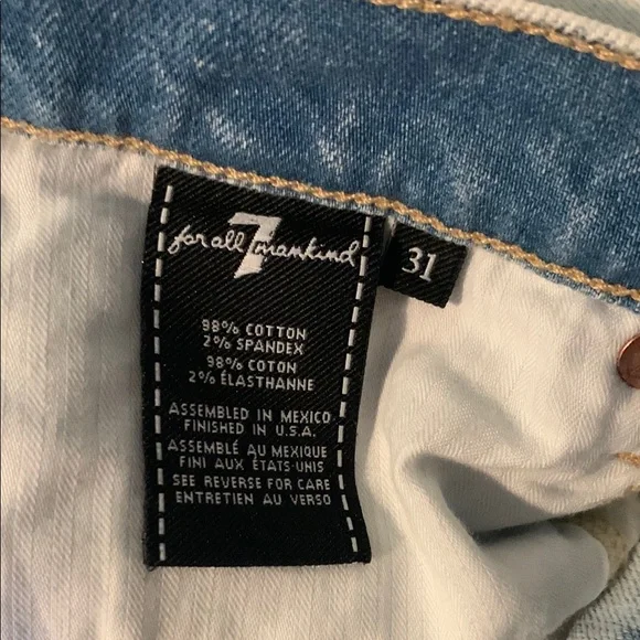 7 For All Mankind White Knee-Length Pencil Skirt - Picture 3 of 4